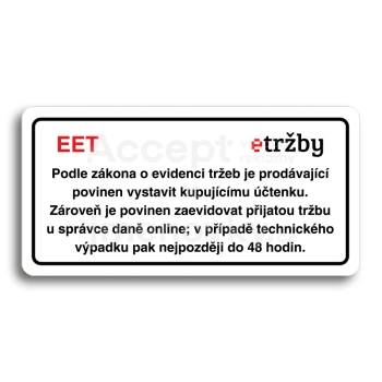 Piktogram "EET - běžný režim" - bílá tabulka - barevný tisk