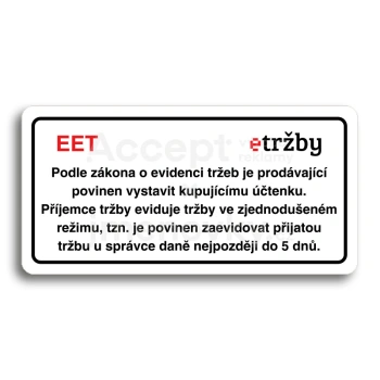 Piktogram "EET - zjednodušený režim" - bílá tabulka - barevný tisk