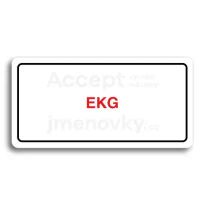 Piktogram "EKG" - bílá tabulka - barevný tisk