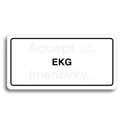Piktogram "EKG" - bílá tabulka - černý tisk