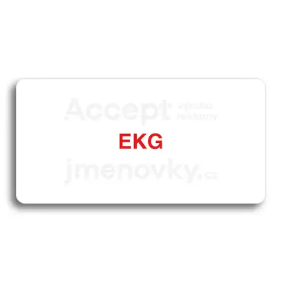 Piktogram "EKG" - bílá tabulka - barevný tisk bez rámečku