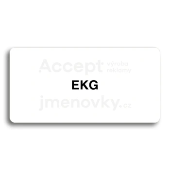 Piktogram "EKG" - bílá tabulka - černý tisk bez rámečku