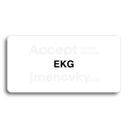 Piktogram "EKG" - bílá tabulka - černý tisk bez rámečku