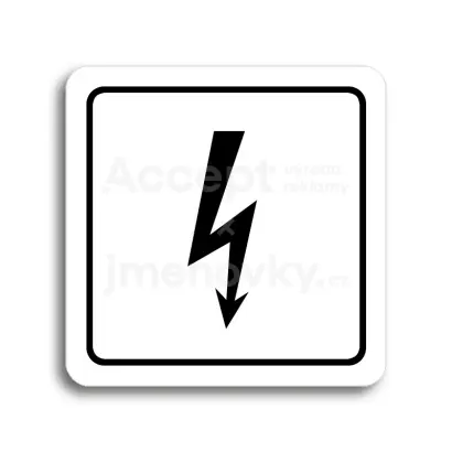 Piktogram "elektrické zařízení" - bílá tabulka - černý tisk
