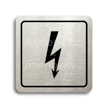 Piktogram "elektrické zařízení" - stříbrná tabulka - černý tisk