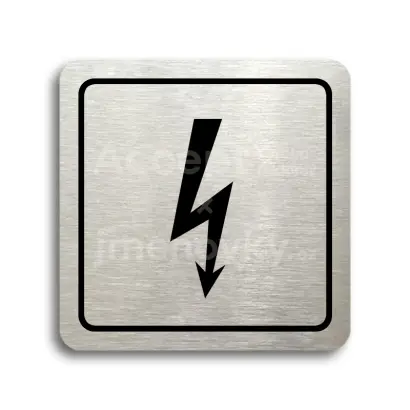 Piktogram "elektrické zařízení" - stříbrná tabulka - černý tisk