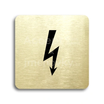 Piktogram "elektrické zařízení" - zlatá tabulka - černý tisk bez rámečku