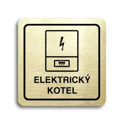 Piktogram "elektrický kotel" - zlatá tabulka - černý tisk