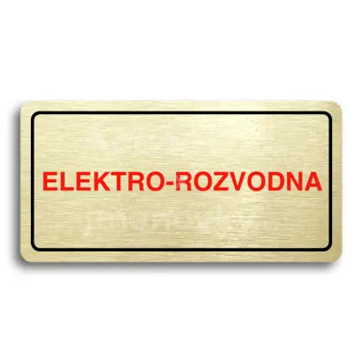 Piktogram "ELEKTRO-ROZVODNA" - zlatá tabulka - barevný tisk