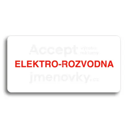 Piktogram "ELEKTRO-ROZVODNA" - bílá tabulka - barevný tisk bez rámečku