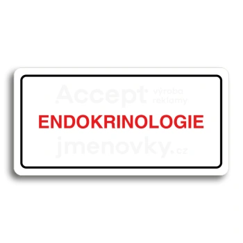 Piktogram "ENDOKRINOLOGIE" - bílá tabulka - barevný tisk