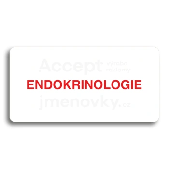 Piktogram "ENDOKRINOLOGIE" - bílá tabulka - barevný tisk bez rámečku
