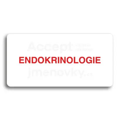 Piktogram "ENDOKRINOLOGIE" - bílá tabulka - barevný tisk bez rámečku