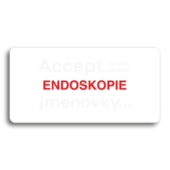 Piktogram "ENDOSKOPIE" - bílá tabulka - barevný tisk bez rámečku