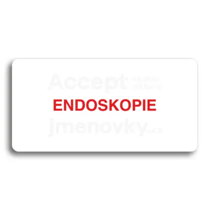 Piktogram "ENDOSKOPIE" - bílá tabulka - barevný tisk bez rámečku