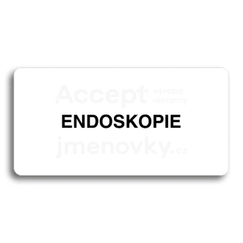 Piktogram "ENDOSKOPIE" - bílá tabulka - černý tisk bez rámečku