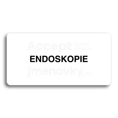 Piktogram "ENDOSKOPIE" - bílá tabulka - černý tisk bez rámečku