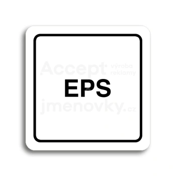 Piktogram "EPS" - bílá tabulka - černý tisk