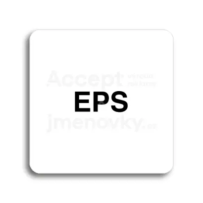 Piktogram "EPS" - bílá tabulka - černý tisk bez rámečku