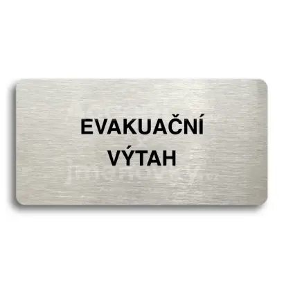 Piktogram "EVAKUAČNÍ VÝTAH" - stříbrná tabulka - černý tisk bez rámečku