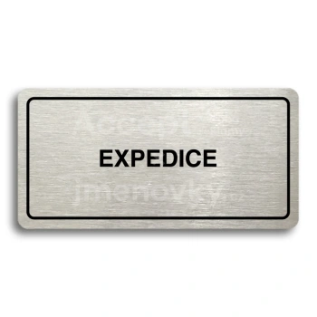 Piktogram "EXPEDICE" - stříbrná tabulka - černý tisk