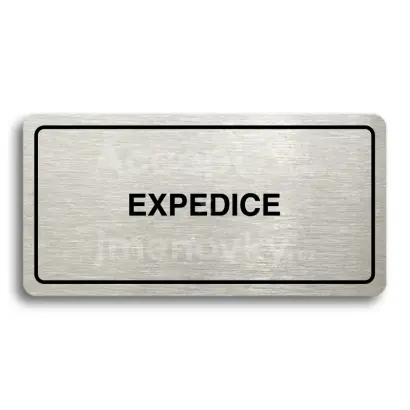 Piktogram "EXPEDICE" - stříbrná tabulka - černý tisk