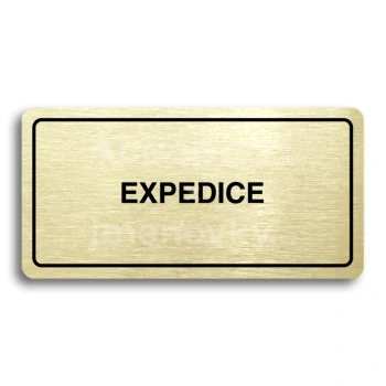 Piktogram "EXPEDICE" - zlatá tabulka - černý tisk