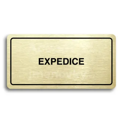 Piktogram "EXPEDICE" - zlatá tabulka - černý tisk