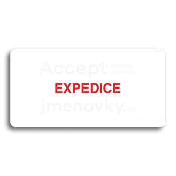 Piktogram "EXPEDICE" - bílá tabulka - barevný tisk bez rámečku