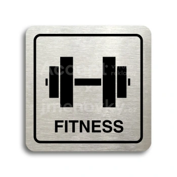Piktogram "fitness II" - stříbrná tabulka - černý tisk