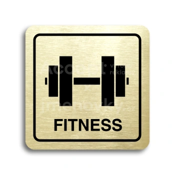 Piktogram "fitness II" - zlatá tabulka - černý tisk