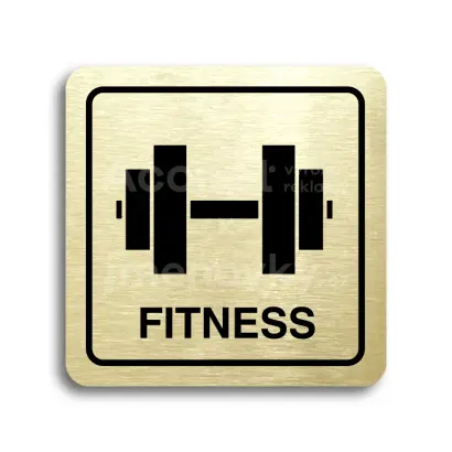 Piktogram "fitness II" - zlatá tabulka - černý tisk