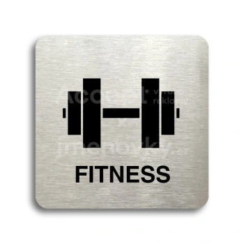 Piktogram "fitness II" - stříbrná tabulka - černý tisk bez rámečku