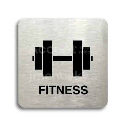 Piktogram "fitness II" - stříbrná tabulka - černý tisk bez rámečku