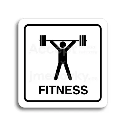 Piktogram "fitness III" - bílá tabulka - černý tisk