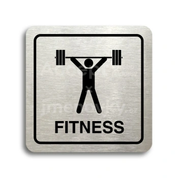 Piktogram "fitness III" - stříbrná tabulka - černý tisk