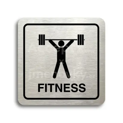 Piktogram "fitness III" - stříbrná tabulka - černý tisk