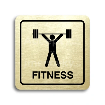 Piktogram "fitness III" - zlatá tabulka - černý tisk