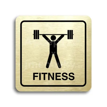 Piktogram "fitness III" - zlatá tabulka - černý tisk