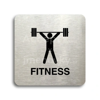 Piktogram "fitness III" - stříbrná tabulka - černý tisk bez rámečku