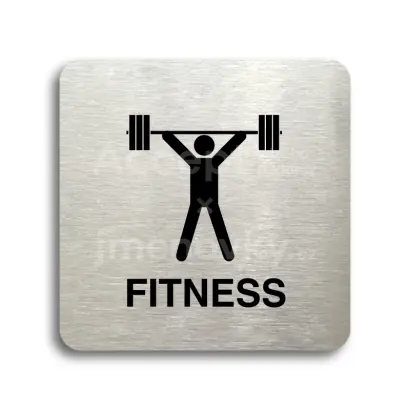 Piktogram "fitness III" - stříbrná tabulka - černý tisk bez rámečku