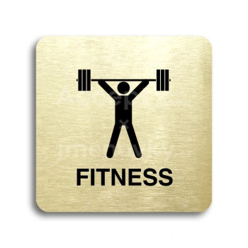 Piktogram "fitness III" - zlatá tabulka - černý tisk bez rámečku