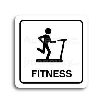 Piktogram "fitness IV" - bílá tabulka - černý tisk