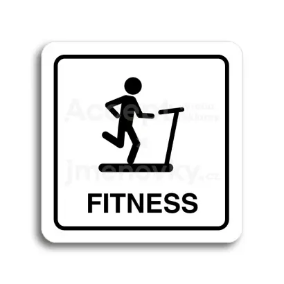 Piktogram "fitness IV" - bílá tabulka - černý tisk