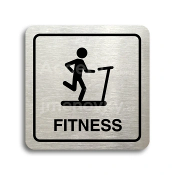 Piktogram "fitness IV" - stříbrná tabulka - černý tisk
