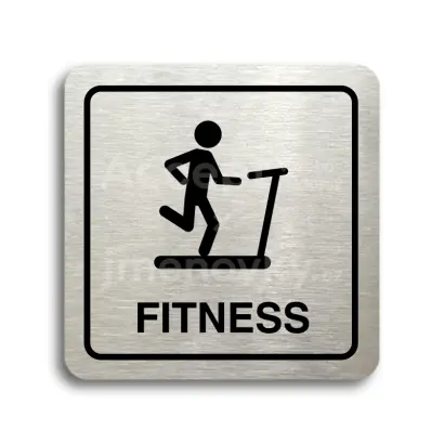 Piktogram "fitness IV" - stříbrná tabulka - černý tisk