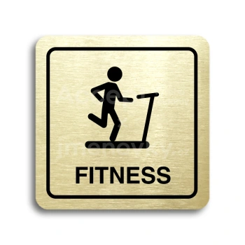 Piktogram "fitness IV" - zlatá tabulka - černý tisk