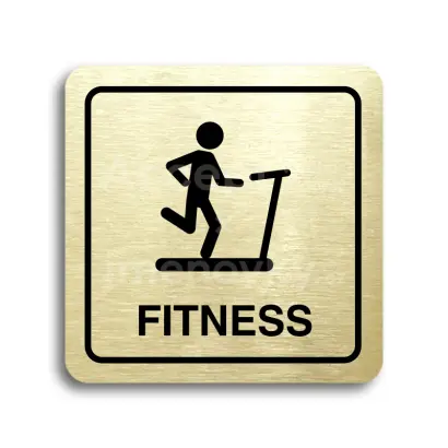 Piktogram "fitness IV" - zlatá tabulka - černý tisk