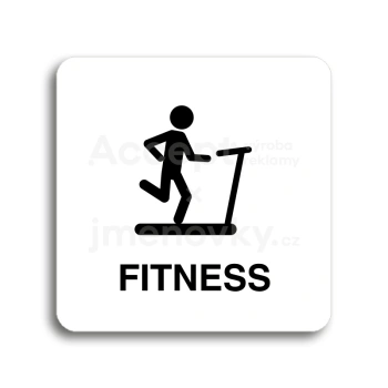 Piktogram "fitness IV" - bílá tabulka - černý tisk bez rámečku