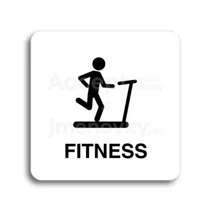 Piktogram "fitness IV" - bílá tabulka - černý tisk bez rámečku